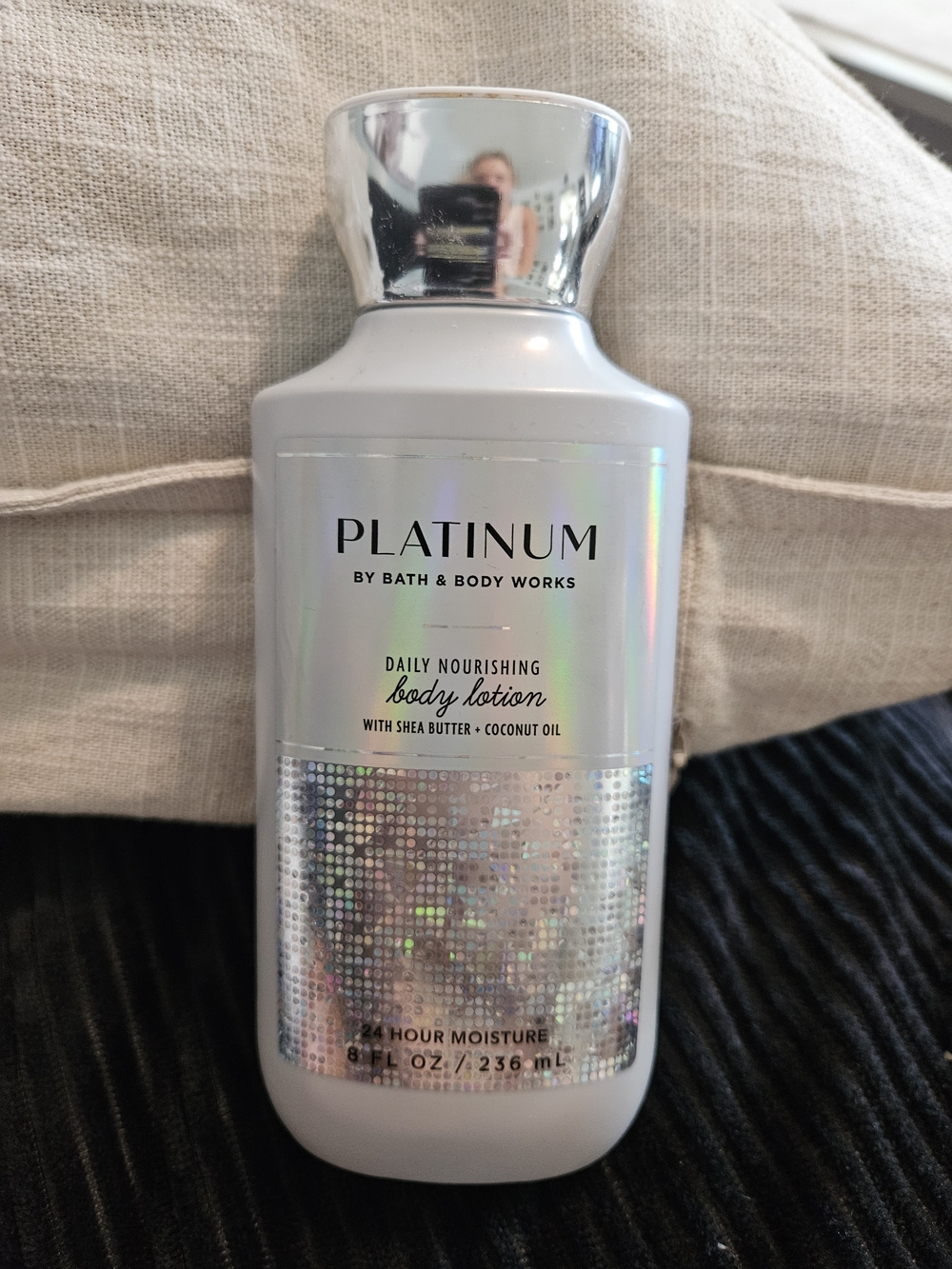 Bath & Body Works Platinum Holographic Silver Body Lotion
